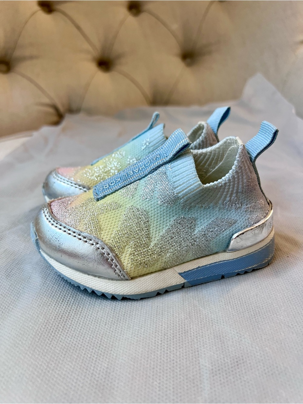 Michael Kors Toddler Sneakers US 5 EURO 21 - Pastel Gradient Slip-On Light Blue